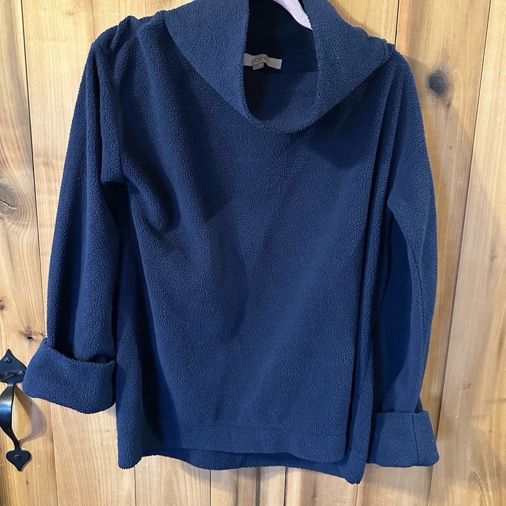 LOFT Cowl Neck Navy Sweater